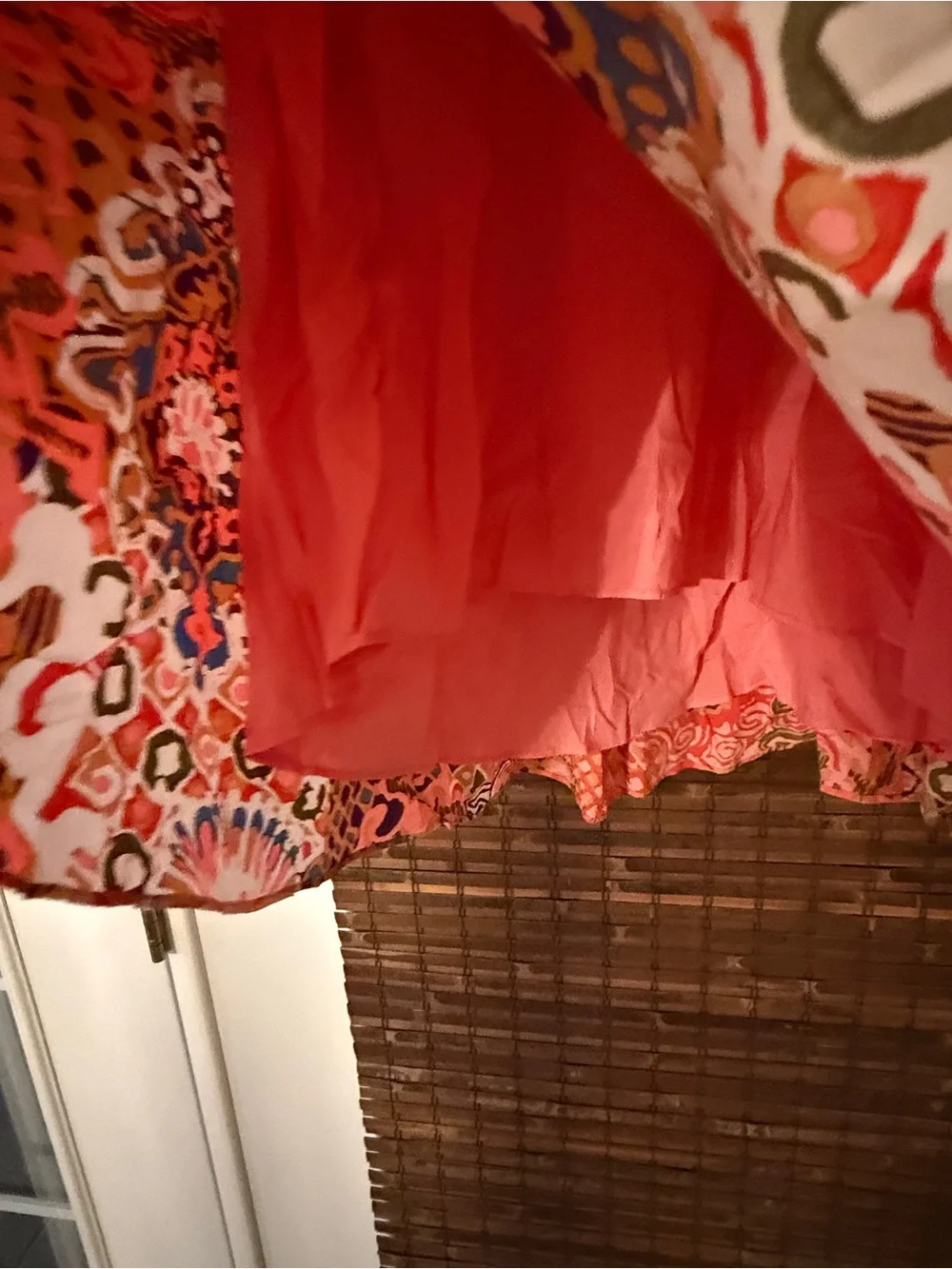 J Crew Floral Mosaic Orange/red  High-Low asymmetrical Skirt. Sz4, like new